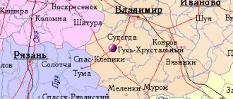 Карта окрестностей города Гусь-Хрустальный от НаКарте.RU