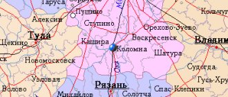 Карта окрестностей города Коломна от НаКарте.RU
