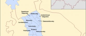 Районы CАО на карте Москвы